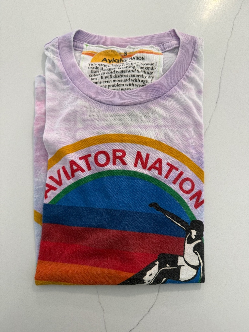 Aviator Nation Pink Boyfriend Short Sleeve Tee Shirt Size S VENICE, CA Surfing